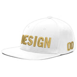 Custom White Light Blue-Navy 3D Puff Embroidery Flat Embroidery Casual Sport Baseball Cap