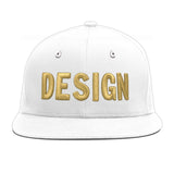 Custom White Light Blue-Navy 3D Puff Embroidery Flat Embroidery Casual Sport Baseball Cap