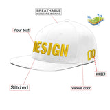 Custom White Light Blue-Navy 3D Puff Embroidery Flat Embroidery Casual Sport Baseball Cap