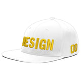 Custom White Light Blue-Navy 3D Puff Embroidery Flat Embroidery Casual Sport Baseball Cap