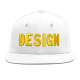 Custom White Light Blue-Navy 3D Puff Embroidery Flat Embroidery Casual Sport Baseball Cap