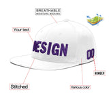 Custom White Light Blue-Navy 3D Puff Embroidery Flat Embroidery Casual Sport Baseball Cap