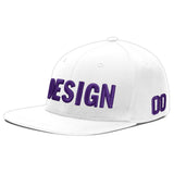 Custom White Light Blue-Navy 3D Puff Embroidery Flat Embroidery Casual Sport Baseball Cap