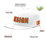 Custom White Light Blue-Navy 3D Puff Embroidery Flat Embroidery Casual Sport Baseball Cap
