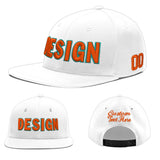 Custom White Light Blue-Navy 3D Puff Embroidery Flat Embroidery Casual Sport Baseball Cap