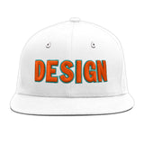 Custom White Light Blue-Navy 3D Puff Embroidery Flat Embroidery Casual Sport Baseball Cap