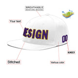 Custom White Light Blue-Navy 3D Puff Embroidery Flat Embroidery Casual Sport Baseball Cap