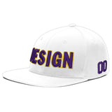 Custom White Light Blue-Navy 3D Puff Embroidery Flat Embroidery Casual Sport Baseball Cap