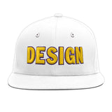 Custom White Light Blue-Navy 3D Puff Embroidery Flat Embroidery Casual Sport Baseball Cap