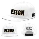 Custom White Light Blue-Navy 3D Puff Embroidery Flat Embroidery Casual Sport Baseball Cap