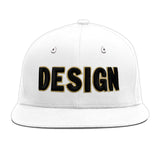 Custom White Light Blue-Navy 3D Puff Embroidery Flat Embroidery Casual Sport Baseball Cap