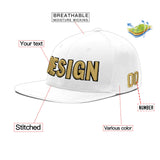Custom White Light Blue-Navy 3D Puff Embroidery Flat Embroidery Casual Sport Baseball Cap
