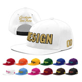Custom White Light Blue-Navy 3D Puff Embroidery Flat Embroidery Casual Sport Baseball Cap