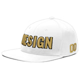 Custom White Light Blue-Navy 3D Puff Embroidery Flat Embroidery Casual Sport Baseball Cap