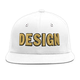 Custom White Light Blue-Navy 3D Puff Embroidery Flat Embroidery Casual Sport Baseball Cap