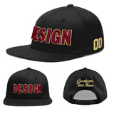 Custom Black 3D Puff Embroidery Flat Embroidery Casual Sport Baseball Cap