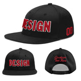 Custom Black 3D Puff Embroidery Flat Embroidery Casual Sport Baseball Cap