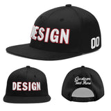 Custom Black 3D Puff Embroidery Flat Embroidery Casual Sport Baseball Cap
