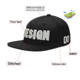 Custom Black 3D Puff Embroidery Flat Embroidery Casual Sport Baseball Cap
