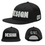 Custom Black 3D Puff Embroidery Flat Embroidery Casual Sport Baseball Cap