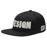 Custom Black 3D Puff Embroidery Flat Embroidery Casual Sport Baseball Cap