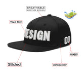 Custom Black 3D Puff Embroidery Flat Embroidery Casual Sport Baseball Cap