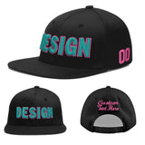 Custom Black 3D Puff Embroidery Flat Embroidery Casual Sport Baseball Cap