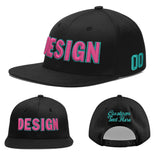 Custom Black 3D Puff Embroidery Flat Embroidery Casual Sport Baseball Cap