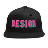 Custom Black 3D Puff Embroidery Flat Embroidery Casual Sport Baseball Cap