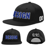 Custom Black 3D Puff Embroidery Flat Embroidery Casual Sport Baseball Cap
