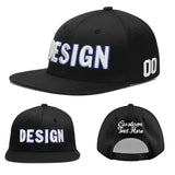 Custom Black 3D Puff Embroidery Flat Embroidery Casual Sport Baseball Cap
