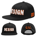 Custom Black 3D Puff Embroidery Flat Embroidery Casual Sport Baseball Cap