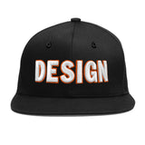 Custom Black 3D Puff Embroidery Flat Embroidery Casual Sport Baseball Cap