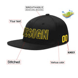 Custom Black 3D Puff Embroidery Flat Embroidery Casual Sport Baseball Cap