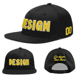 Custom Black 3D Puff Embroidery Flat Embroidery Casual Sport Baseball Cap