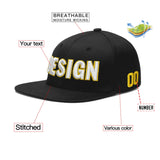 Custom Black 3D Puff Embroidery Flat Embroidery Casual Sport Baseball Cap