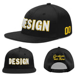Custom Black 3D Puff Embroidery Flat Embroidery Casual Sport Baseball Cap