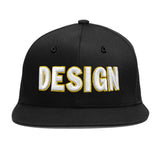 Custom Black 3D Puff Embroidery Flat Embroidery Casual Sport Baseball Cap