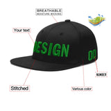 Custom Black 3D Puff Embroidery Flat Embroidery Casual Sport Baseball Cap