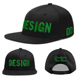 Custom Black 3D Puff Embroidery Flat Embroidery Casual Sport Baseball Cap