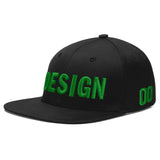 Custom Black 3D Puff Embroidery Flat Embroidery Casual Sport Baseball Cap
