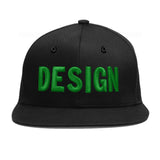 Custom Black 3D Puff Embroidery Flat Embroidery Casual Sport Baseball Cap