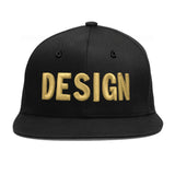 Custom Black 3D Puff Embroidery Flat Embroidery Casual Sport Baseball Cap