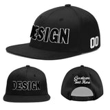 Custom Black 3D Puff Embroidery Flat Embroidery Casual Sport Baseball Cap