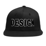Custom Black 3D Puff Embroidery Flat Embroidery Casual Sport Baseball Cap