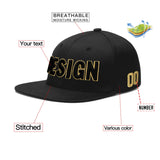 Custom Black 3D Puff Embroidery Flat Embroidery Casual Sport Baseball Cap
