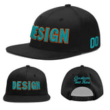 Custom Black 3D Puff Embroidery Flat Embroidery Casual Sport Baseball Cap
