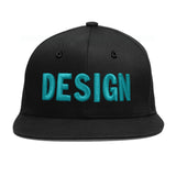 Custom Black 3D Puff Embroidery Flat Embroidery Casual Sport Baseball Cap