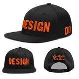 Custom Black 3D Puff Embroidery Flat Embroidery Casual Sport Baseball Cap