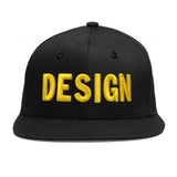 Custom Black 3D Puff Embroidery Flat Embroidery Casual Sport Baseball Cap